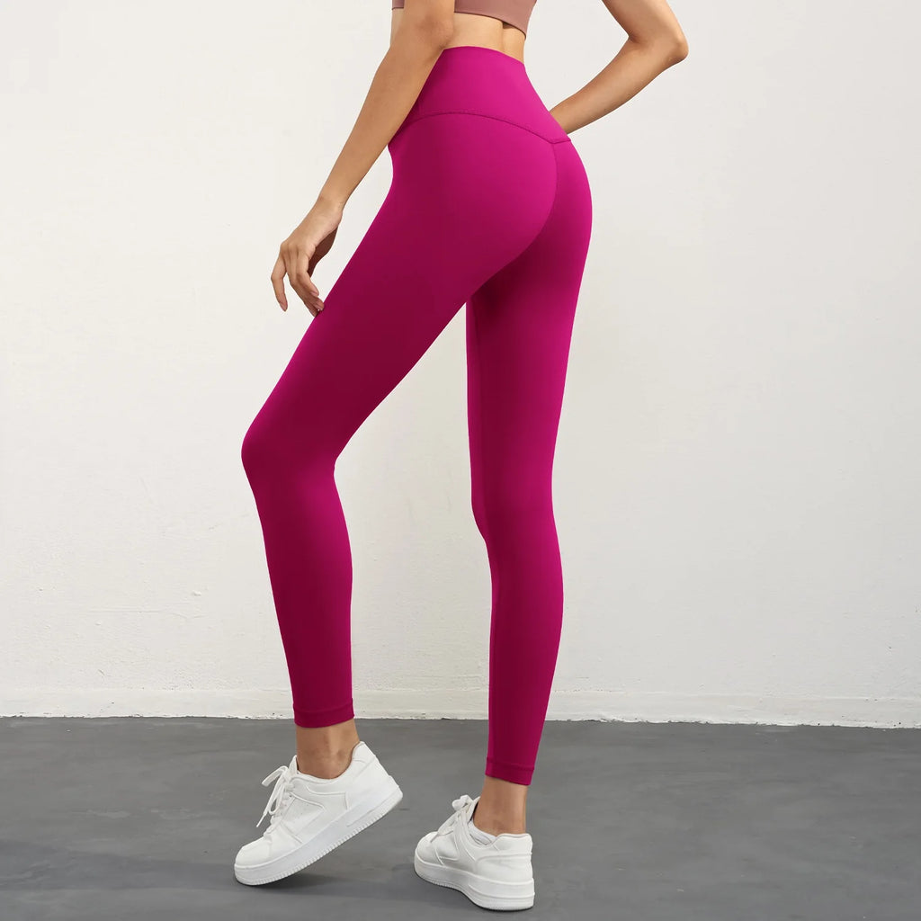 Solid Color Back Waist Pocket High Waist